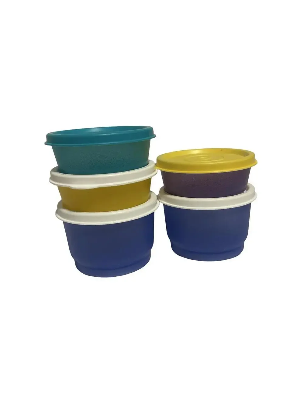 Vintage Tupperware Snack Cups Bowls w‎ Lids Set of 5 Colorful USA